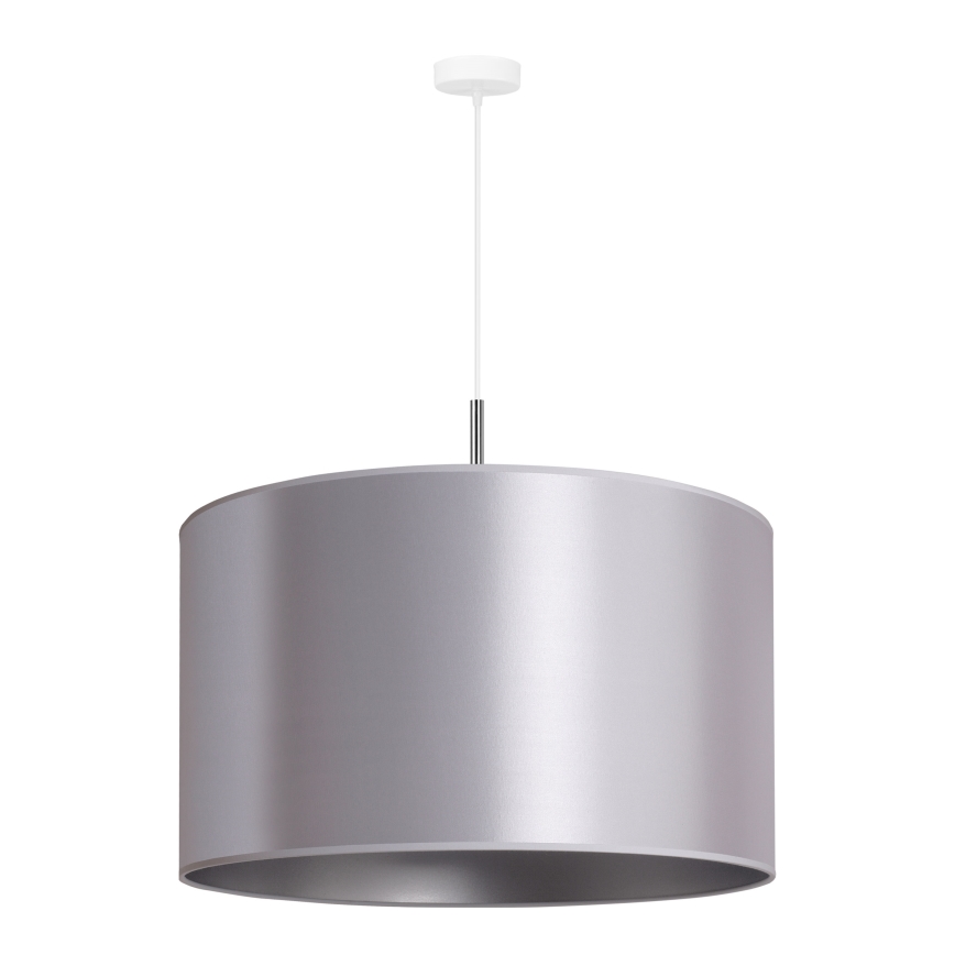 Duolla - Ljuskrona med textilsladd CANNES 1xE27/15W/230V diameter 50 cm silver