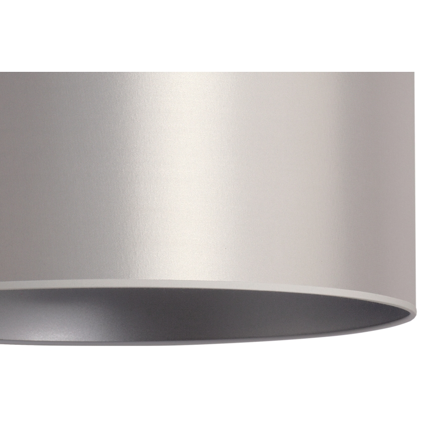 Duolla - Ljuskrona med textilsladd CANNES 1xE27/15W/230V diameter 50 cm silver