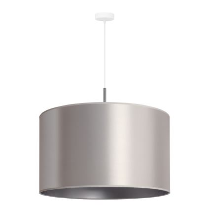 Duolla - Ljuskrona med textilsladd CANNES 1xE27/15W/230V diameter 50 cm silver