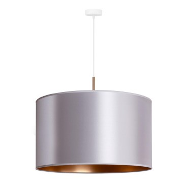 Duolla - Ljuskrona med textilsladd CANNES 1xE27/15W/230V diameter 50 cm silver/koppar