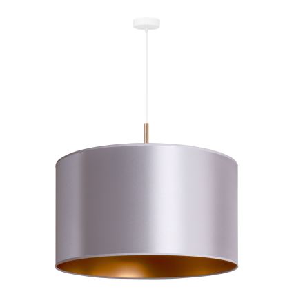 Duolla - Ljuskrona med textilsladd CANNES 1xE27/15W/230V diameter 50 cm silver/koppar