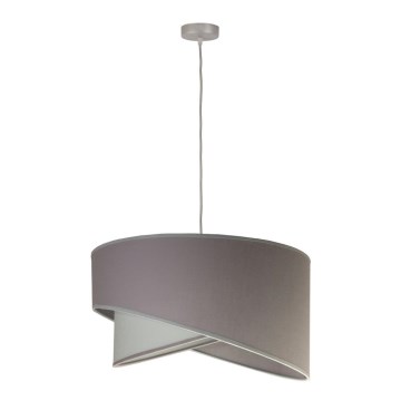 Duolla - Ljuskrona med textilsladd CELLO 1xE27/40W/230V diameter 45 cm grå/grön