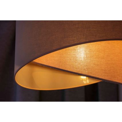 Duolla - Ljuskrona med textilsladd CELLO 1xE27/40W/230V diameter 45 cm rosa