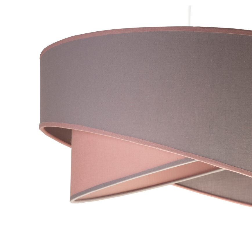 Duolla - Ljuskrona med textilsladd CELLO 1xE27/40W/230V diameter 45 cm rosa