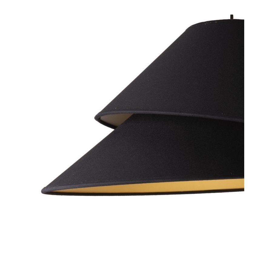 Duolla - Ljuskrona med textilsladd COCO 1xE27/40W/230V diameter 50 cm svart