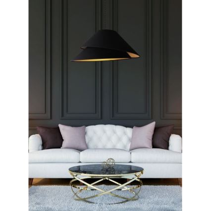 Duolla - Ljuskrona med textilsladd COCO 1xE27/40W/230V diameter 50 cm svart