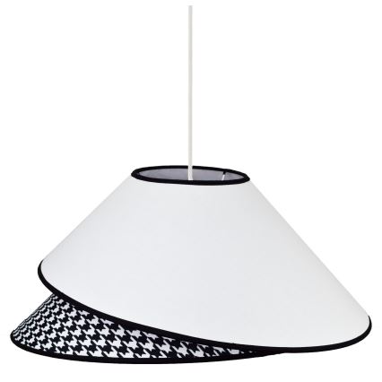 Duolla - Ljuskrona med textilsladd COCO 1xE27/40W/230V diameter 50 cm vit/svart