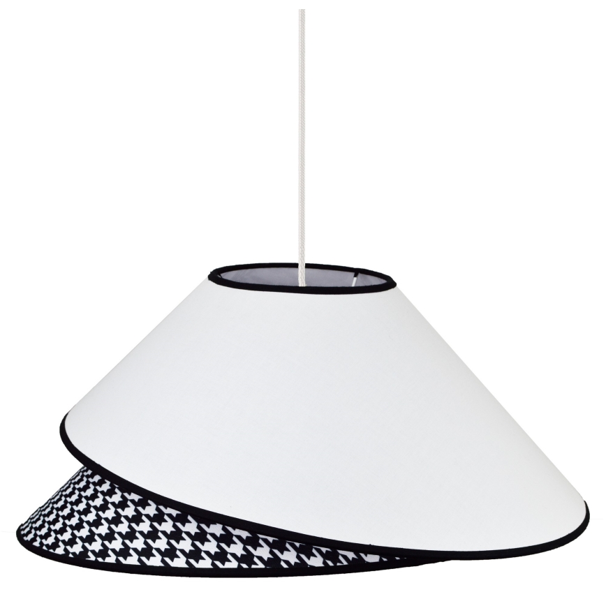 Duolla - Ljuskrona med textilsladd COCO 1xE27/40W/230V diameter 50 cm vit/svart