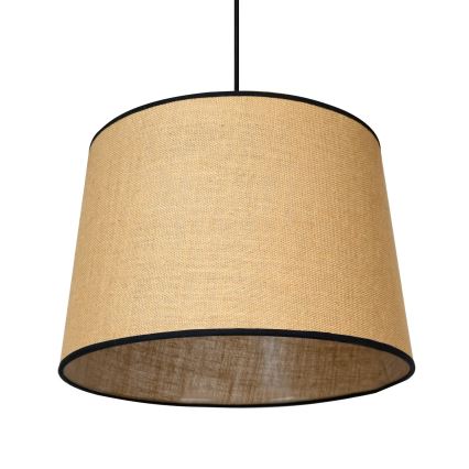 Duolla - Ljuskrona med textilsladd CONE 1xE27/15W/230V diameter 40 cm brun/svart