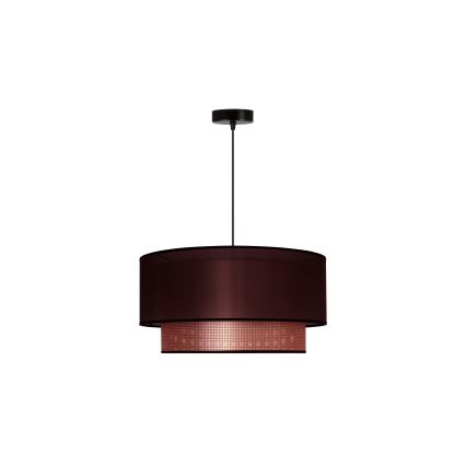 Duolla - Ljuskrona med textilsladd COPPER SHINY 1xE27/15W/230V diameter 45 cm brun/koppar