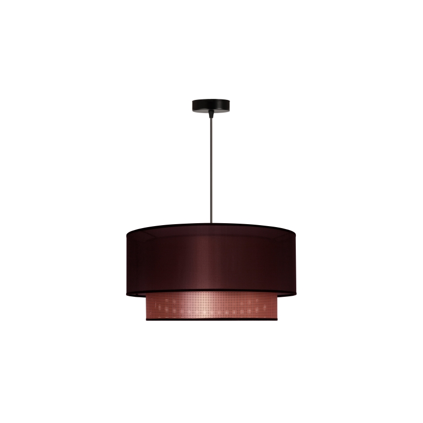 Duolla - Ljuskrona med textilsladd COPPER SHINY 1xE27/15W/230V diameter 45 cm brun/koppar