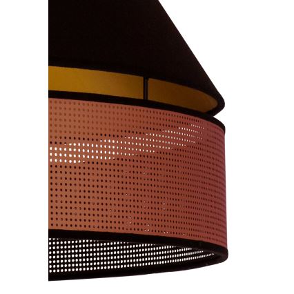 Duolla - Ljuskrona med textilsladd COPPER SHINY 1xE27/15W/230V diameter 60 cm svart/koppar