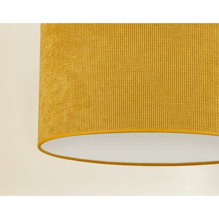 Duolla - Ljuskrona med textilsladd CORDUROY 1xE27/15W/230V diameter 40 cm gul