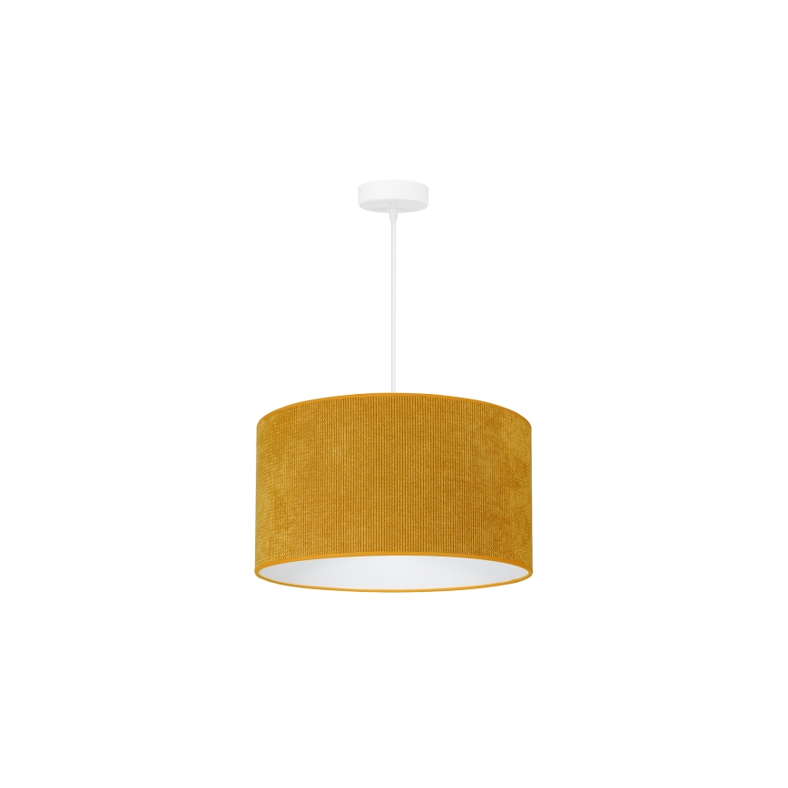 Duolla - Ljuskrona med textilsladd CORDUROY 1xE27/15W/230V diameter 40 cm gul