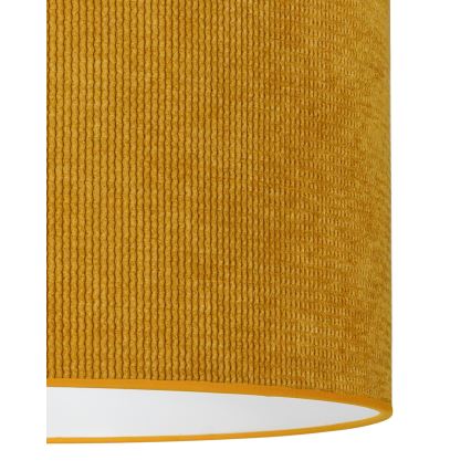 Duolla - Ljuskrona med textilsladd CORDUROY 1xE27/15W/230V diameter 40 cm gul