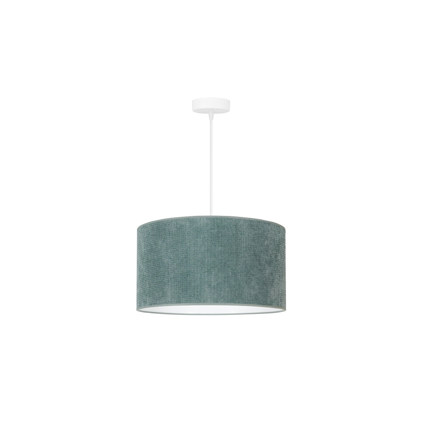 Duolla - Ljuskrona med textilsladd CORDUROY 1xE27/15W/230V diameter 40 cm ljusblå