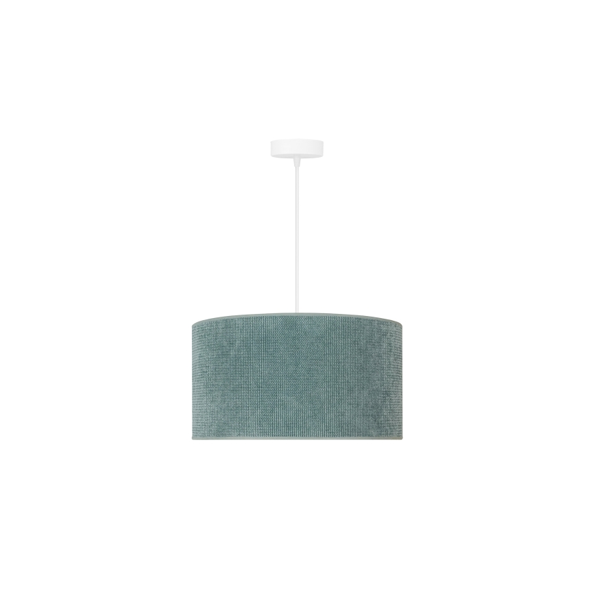 Duolla - Ljuskrona med textilsladd CORDUROY 1xE27/15W/230V diameter 40 cm ljusblå