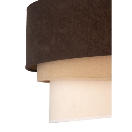 Duolla - Ljuskrona med textilsladd DEVON 1xE27/40W/230V diameter 45 cm brun/beige