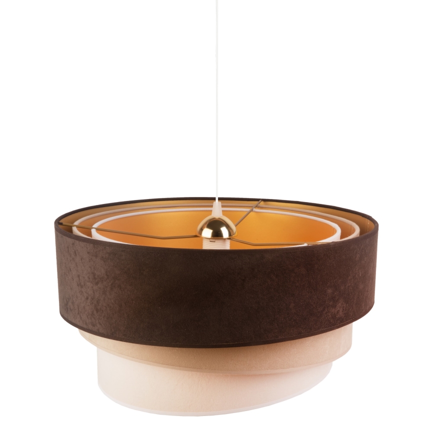 Duolla - Ljuskrona med textilsladd DEVON 1xE27/40W/230V diameter 45 cm brun/beige