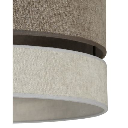 Duolla - Ljuskrona med textilsladd DOUBLE 1xE27/15W/230V diameter 40 cm brun/grå