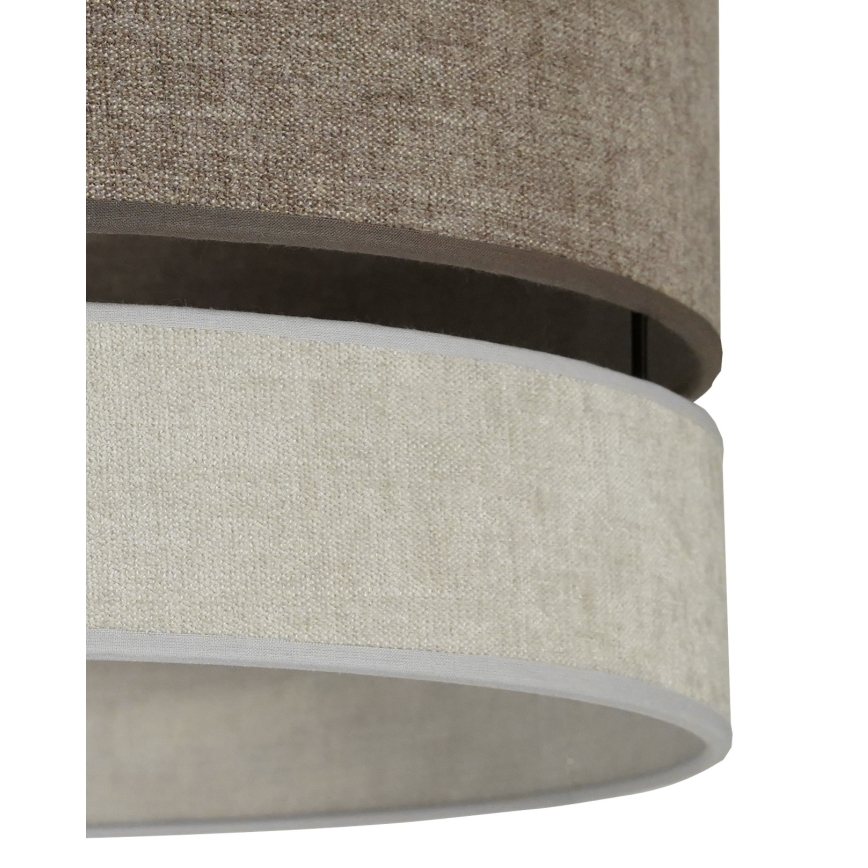 Duolla - Ljuskrona med textilsladd DOUBLE 1xE27/15W/230V diameter 40 cm brun/grå