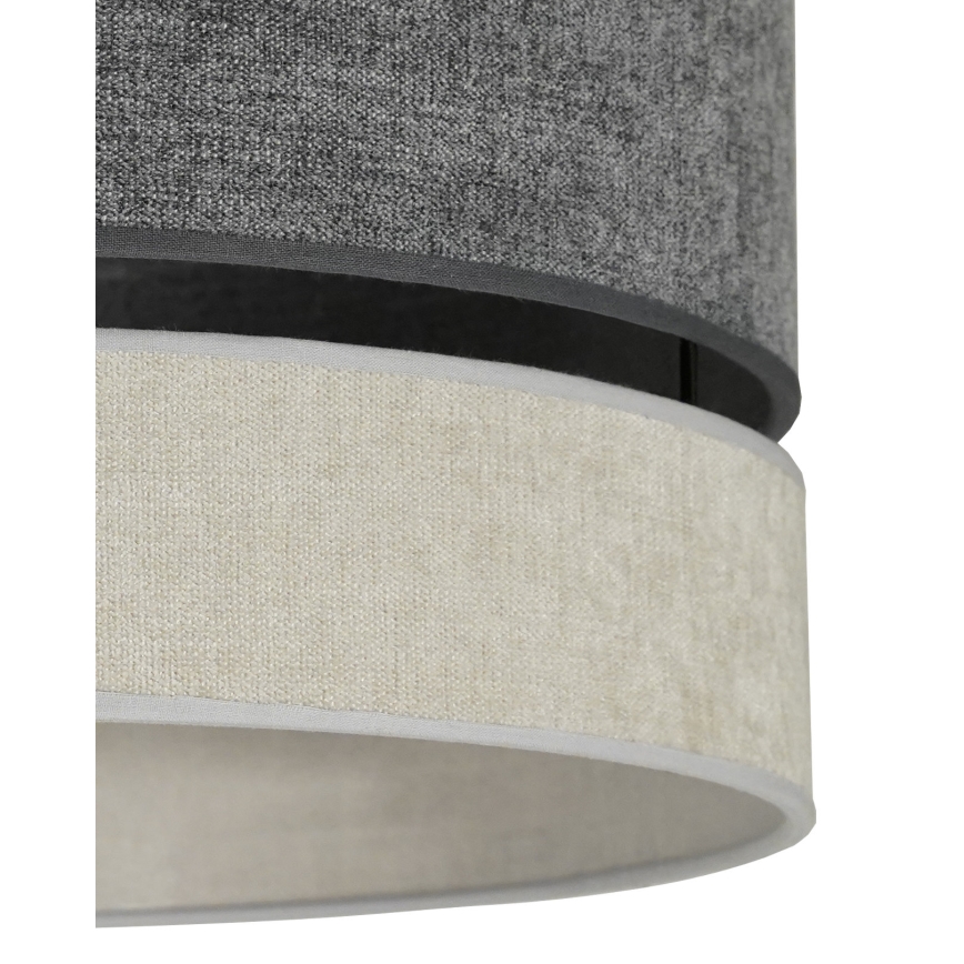 Duolla - Ljuskrona med textilsladd DOUBLE 1xE27/15W/230V diameter 40 cm grå