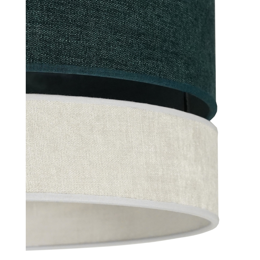 Duolla - Ljuskrona med textilsladd DOUBLE 1xE27/15W/230V diameter 40 cm grön/grå