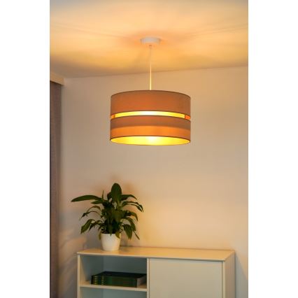 Duolla - Ljuskrona med textilsladd DUO 1xE27/15W/230V diameter 40 cm beige