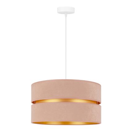 Duolla - Ljuskrona med textilsladd DUO 1xE27/15W/230V diameter 40 cm beige