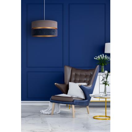 Duolla - Ljuskrona med textilsladd DUO 1xE27/15W/230V diameter 40 cm blå