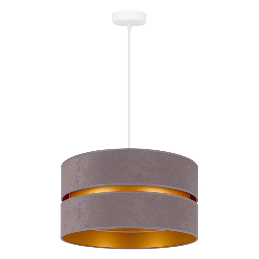 Duolla - Ljuskrona med textilsladd DUO 1xE27/15W/230V diameter 40 cm grå