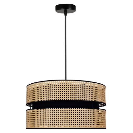 Duolla - Ljuskrona med textilsladd DUO 1xE27/15W/230V diameter 40 cm rotting/svart