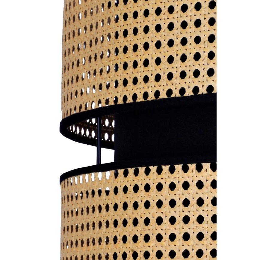 Duolla - Ljuskrona med textilsladd DUO 1xE27/15W/230V diameter 40 cm rotting/svart