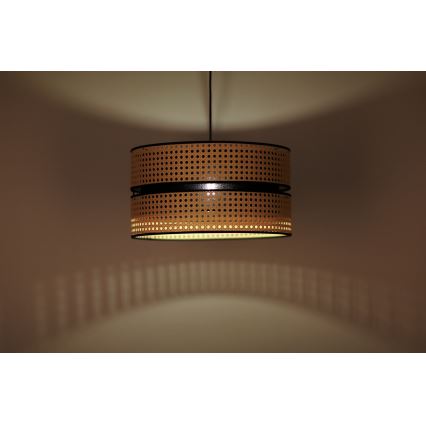 Duolla - Ljuskrona med textilsladd DUO 1xE27/15W/230V diameter 40 cm rotting/svart