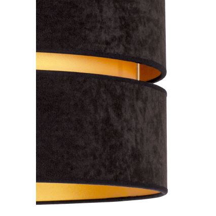 Duolla - Ljuskrona med textilsladd DUO 1xE27/15W/230V diameter 40 cm svart/guld