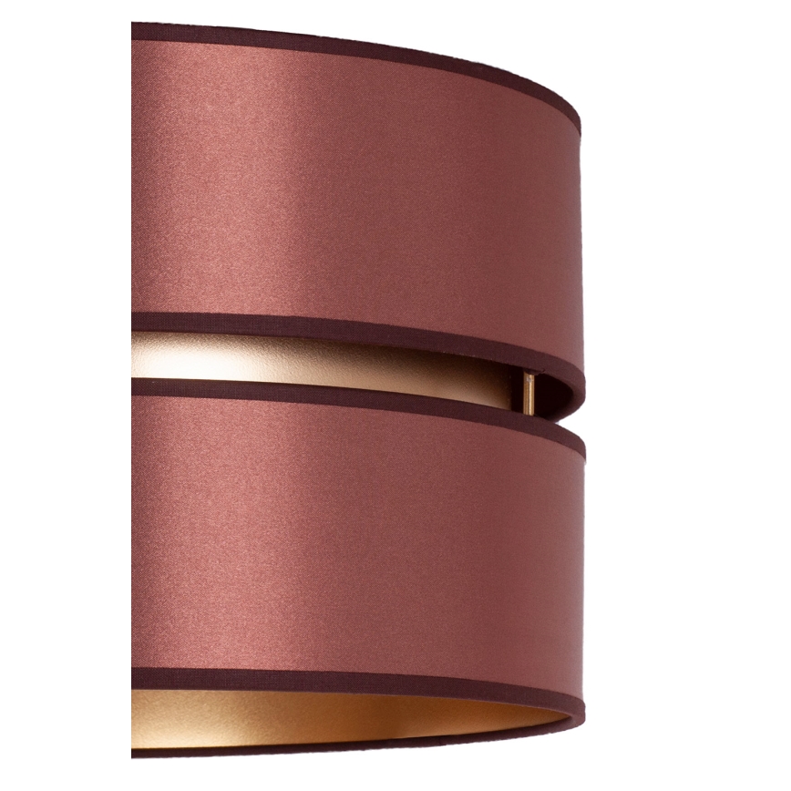 Duolla - Ljuskrona med textilsladd DUO 1xE27/15W/230V diameter 40 cm vinröd/guld