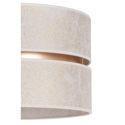 Duolla - Ljuskrona med textilsladd DUO 1xE27/15W/230V diameter 40 cm vit/guld