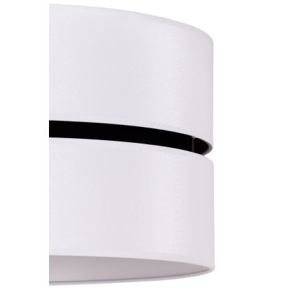 Duolla - Ljuskrona med textilsladd DUO 1xE27/15W/230V diameter 40 cm vit/svart