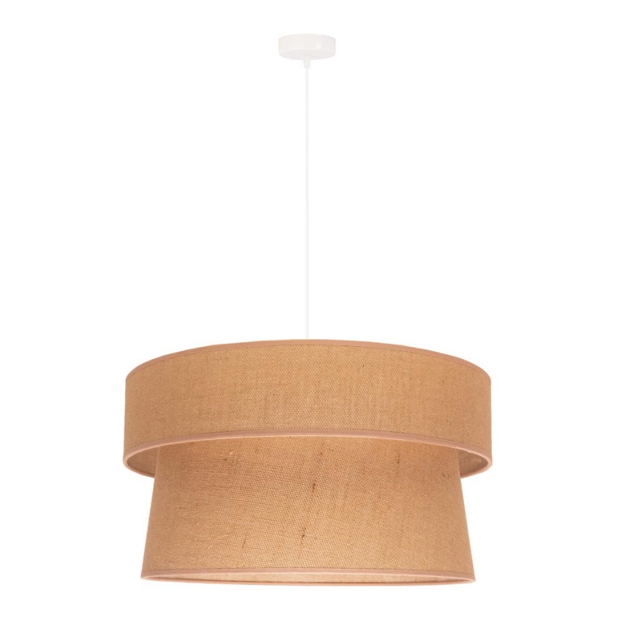 Duolla - Ljuskrona med textilsladd ETNIC 1xE27/40W/230V diameter 45 cm beige