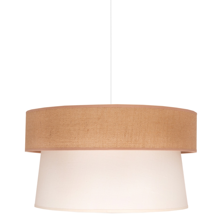 Duolla - Ljuskrona med textilsladd ETNIC 1xE27/40W/230V diameter 45 cm grädde/beige