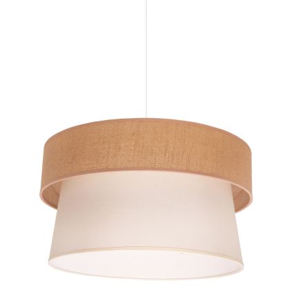 Duolla - Ljuskrona med textilsladd ETNIC 1xE27/40W/230V diameter 45 cm grädde/beige