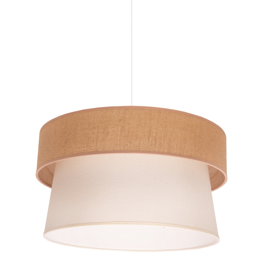 Duolla - Ljuskrona med textilsladd ETNIC 1xE27/40W/230V diameter 45 cm grädde/beige