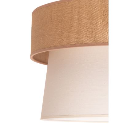 Duolla - Ljuskrona med textilsladd ETNIC 1xE27/40W/230V diameter 45 cm grädde/beige