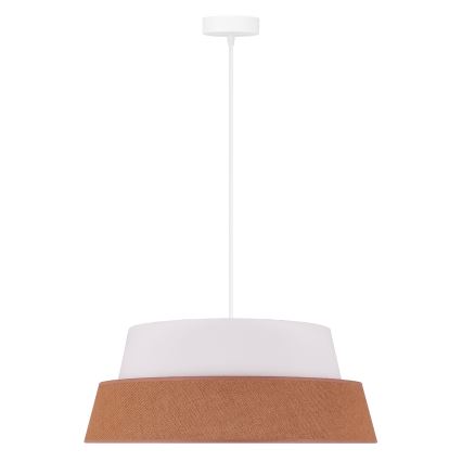 Duolla - Ljuskrona med textilsladd GALAXY 1xE27/15W/230V diameter 50 cm brun/vit