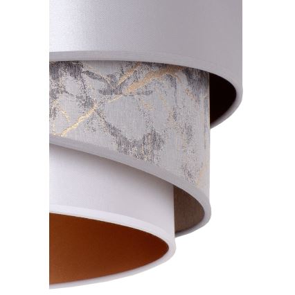 Duolla - Ljuskrona med textilsladd KOBO 1xE27/15W/230V diameter 45 cm silver/guld