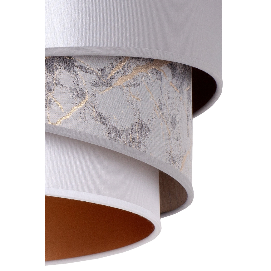 Duolla - Ljuskrona med textilsladd KOBO 1xE27/15W/230V diameter 45 cm silver/guld