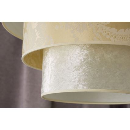 Duolla - Ljuskrona med textilsladd LUNETA 1xE27/40W/230V diameter 45 cm grädde