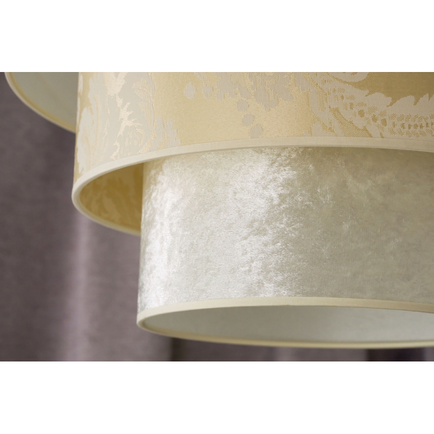 Duolla - Ljuskrona med textilsladd LUNETA 1xE27/40W/230V diameter 45 cm grädde