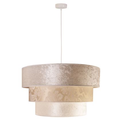 Duolla - Ljuskrona med textilsladd LUNETA 1xE27/40W/230V diameter 45 cm grädde