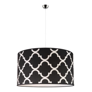 Duolla - Ljuskrona med textilsladd MAROKO 1xE27/40W/230V diameter 45 cm svart/vit